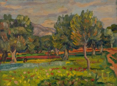 Spring Landscape, Very Old — Oil painting, Canvas, 45.00×60.00cm — Theodoros Markellos